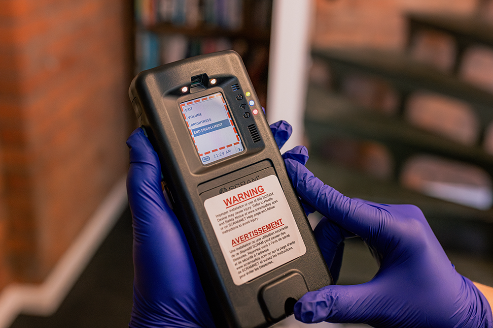 Scientist coducting a hair drug test